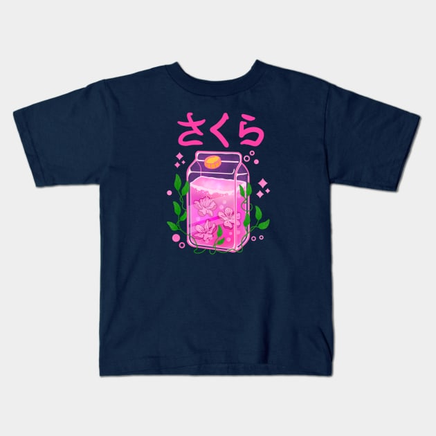 Cherry Blossoms Juice Kids T-Shirt by Kimprut